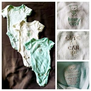 3/$30 SALE! "Beary Cute"/"Cute As Can Be" Newborn Onesies